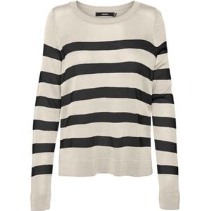 VMNOVA LS O-Neck Pullover GA NOOS, Berk/Stripes: zwart grote strepen, XS