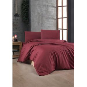 Nuit Des Rêves Premium Ranforce Double Quilt Coverset, 100% katoen, kastanjebruin, 200 x 200 cm, inclusief 2 kussenslopen, knoopsluiting, machinewasbaar op 30 °C