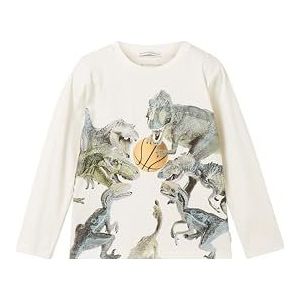 TOM TAILOR Jongens-kindershirt met lange mouwen met foto-dino-print, 12906 - Wool White, 116-122