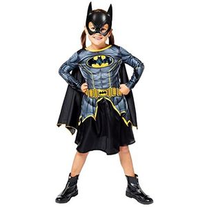 Amscan - Kinderkostuum Batgirl, jurk met cape, 3D-masker, 100% gerecyclede materialen, Super Heroes, themafeest, carnaval