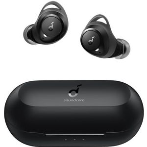 Soundcore by Anker A1 True Wireless Earbuds, krachtig aangepast geluid, 35u speeltijd, draadloos opladen, snelladen via USB-C, IPX7-waterdicht, knopbediening, Bluetooth-oordopjes, pendelen, sport