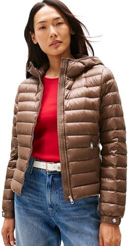 Tommy Hilfiger Puffer Jacket voor dames, Bruin (Hot Coco), XXS