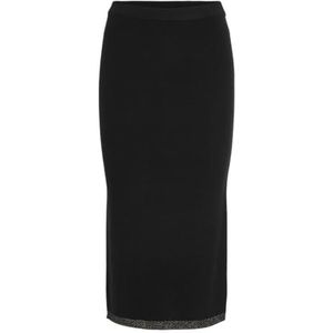 VILA - VIRIL - Kokerrok - Zwart - Glitterend - 3/4 Lengte