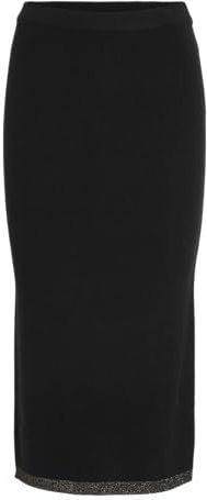 VILA - VIRIL - Kokerrok - Zwart - Glitterend - 3/4 Lengte
