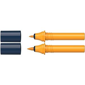 Schneider 040 Paint-It Twinmarkers cartridges (Brush Tip & 1,0 mm ronde punt, kleurintensieve inkt op waterbasis, voor gebruik op papier, 95% gerecycled kunststof) oranje 109