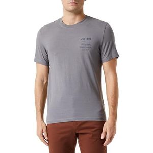 MUSTANG heren Stijl Alex C Print T-Shirt Charcoal Gray 4063