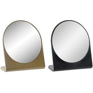 DKD Home Decor Spiegel met houder zwart goud ABS (17 x 7 x 19,5 cm) (2 stuks)
