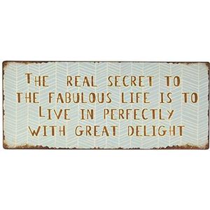 La Finesse Decoratieve Hangende Beschilderde Metalen Muur Plaque/Teken, Fabulous Life