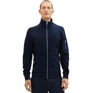 TOM TAILOR Heren gestructureerd sweatjack met opstaande kraag, 10668-sky Captain Blue, S