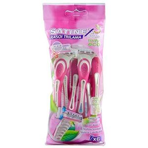 Satinex Zak met 6 wegwerpscheerapparaten, trilama, 60 ml