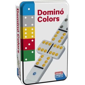 Falomir Domino Colors Vibrante en pedagogische strategie | blikje | voor 2-4 spelers (leeftijd 6+)