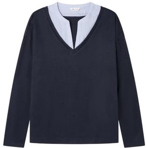 Springfield Nieuw structuurhemd met boomborduurwerk, marineblauw, maat XS