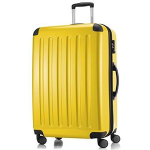 HAUPTSTADTKOFFER - Alex - harde koffer met 4 dubbele wielen, trolleykoffer, uitbreidbare reiskoffer, TSA, 75 cm, 119 liter, geel