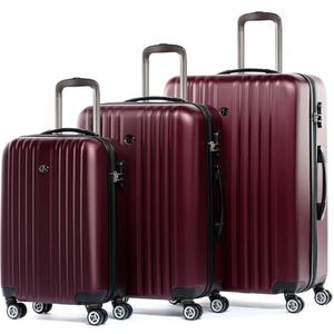 FERGÉ 3-delige koffer-set Reisbagage TOULOUSE premium harde spinner premium bagage-koffer rood