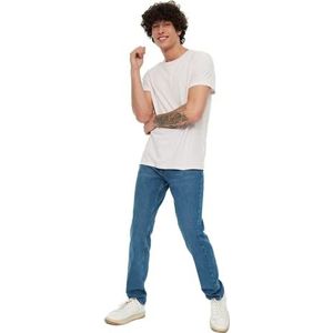 Trendyol Man normale taille rechte pijp rechte jeans, Indigo, 44