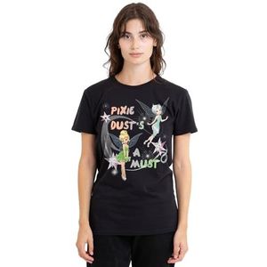 Fairies Pixie Dust's A Must Tinker Bell, maagdenpalm dames T-shirt, zwart, medium, Zwart, M