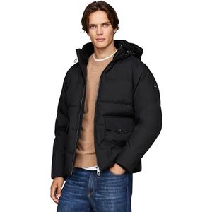 TOMMY HILFIGER - Korte Parka - Zwart - Polyamide - Waterafstotend en Isolerend