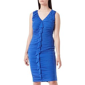 Gina Bacconi Damesjurk met ruches, stretch, mesh cocktailjurk, Herfst Blauw, 46 NL