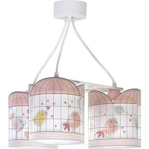 Dalber Kinderlamp 3 lichten Little Birds roze vogels 60W