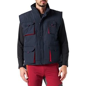 Velilla 205902 gewatteerd vest tweekleurig, meerdere zakken, marineblauw en rood, maat XL