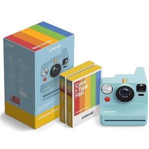 Polaroid - Instant Camera - NOW+ Gen3 - Artic Blue + Color Film Bundle (16 photos)