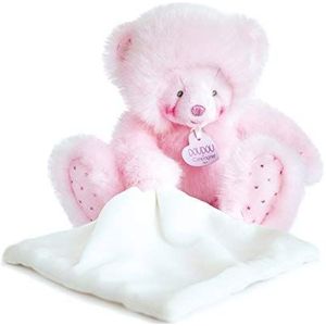 Doudou et Compagnie DC3551 TROP MIMI - roze beerjongen met zakdoek, roze