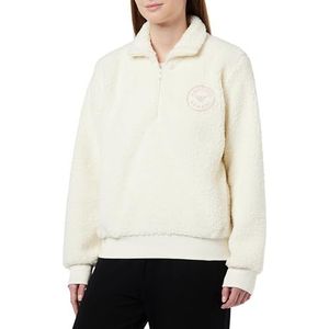 Emporio Armani Trui voor dames, fuzzy fleece sweatshirt, Pale Cream, S