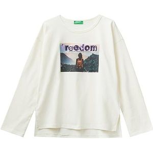 United Colors of Benetton T-shirt voor meisjes en meisjes, crèmewit 0r2, 170
