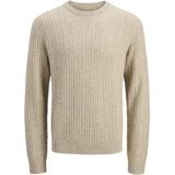 JACK & JONES - Trui - Beige - Wol - Ronde Hals - Lange Mouwen