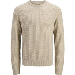 Trui met ronde hals in tricot JACK & JONES. Wol materiaal. Maten L. Beige kleur