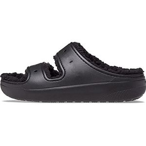 Crocs Classic Cozzzy Sandaal, Unisex Volwassene, Zwart, 42 EU, Zwart, 42 EU