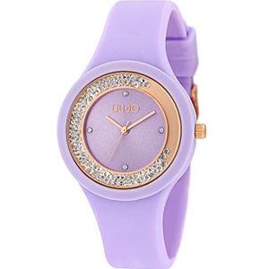 Liu Jo Luxury TLJ1423 Analoog kwartshorloge voor dames, met siliconen armband, Paars-roségoud, Riemen.