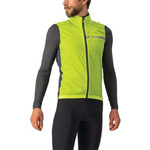 Castelli Fietsen Squadra Stretch vest voor heren voor racefietsen en gravelfietsen I Cycling, Elektrische Lime/Donker Grijs, XL
