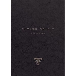 Clairefontaine Flying Spirt Black Cover Schetsboeken, 16x21cm, 90g, 50 Ivoor Pagina's - Verschillende ontwerpen, 5 stuks