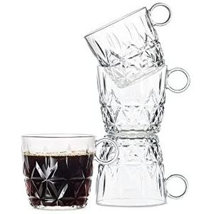 Sagaform Picknick koffiemokken transparant set van 4 acryl met een volume van 280ml, 8x8cm, 5018222