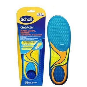 Scholl GelActiv Einlegesohlen für Freizeitschuhe und Sneaker, Einlegesohlen aus Memory-Schaum mit GelWave Dämpfungstechnologie, Komfort für Menschen, die immer unterwegs sind, Größe S