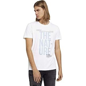 TOM TAILOR Denim Uomini T-shirt van biologisch katoen 1025595, 20000 - White, S
