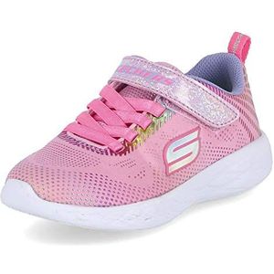 Skechers Go Run 600 Shimmer Speeder Sneaker voor meisjes, Lichtroze Mesh Multi Foil Trim, 34 EU