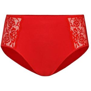 Teyli Ondergoed voor dames van hoogwaardig katoen - slips damesondergoed - damesondergoed panty's dames slips versierd met kant, rood, 5XL grote maten