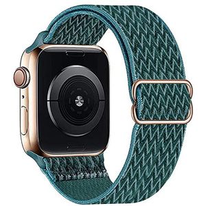 SUPERIXO Nylon band compatibel met Apple Watch Band 42 mm 44 mm 45 mm Sport Loop Strap, Pine Green