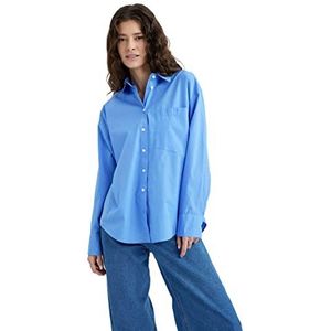 DeFacto Tunic T-shirt voor dames, blauw, XS