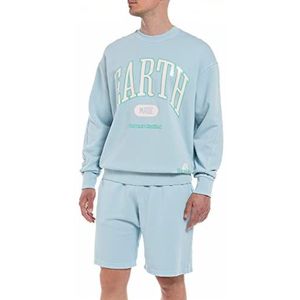 Replay Heren M6589 Sweatshirt, 109 Light Blue, L, 109 lichtblauw, L