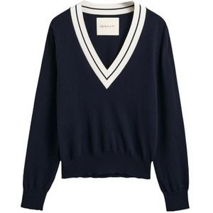 GANT Contrast V-hals, evening blue, XL