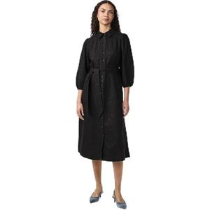 Yasflaxy 3/4 linnen shirt Dress Noos, zwart, XL