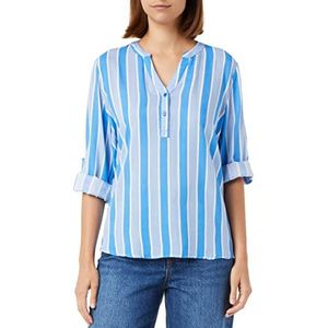 KAFFE Damesblouse, lange mouwen, regular fit, kahana, blouse, Regatta Blue/Chalk Stripe, 36