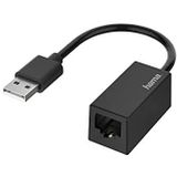 Hama USB-ethernetadapter (netwerkadapter USB 2.0 voor Fast Ethernet 10, 100 Mbps, USB LAN-adapter, USB-stekker naar Ethernet-aansluiting, compatibel met Windows en Mac, voor pc, laptop, tablet)