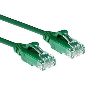 ACT CAT6 Netwerkkabel, U/UTP LSZH LAN Kabel Dunne 3,8mm Slimline, Flexibele Snagless Ethernet Kabel Met RJ45 Connector, Voor Gebruik In Datacenters, 0,15 Meter, Groen- DC9730