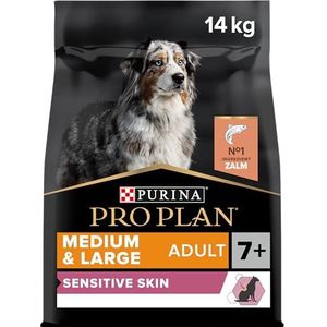 Pro Plan Hond Medium & Large Adult 7+ Sensitive Skin Hondenbrokken met Zalm, 14kg