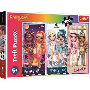 Trefl - Rainbow High, Regenboogpoppen - Puzzle 100 Elements - Kleurrijke puzzel met Sprookjesfiguren Rainbow High, Creatief Amusement, Plezier voor Kinderen vanaf 5 jaar