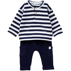 United Colors of Benetton Comp (shirt + broek), Blauw, 62 cm